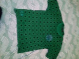 Blue and green chrome hearts shirt.