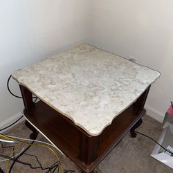 Vintage Antique Marble Side Table