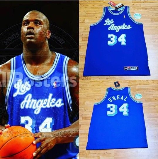 1998 Nike shaq authentic jersey size XLDodgers Lakers blue Raiders