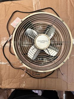 Nautica Home Round Metal Table Fan