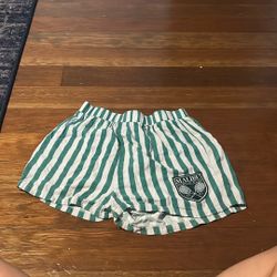 Green Striped Shorts 
