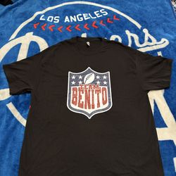 Team Benito Football Shield Graphic T-Shirt - Bad Bunny Fan Gear - NEW