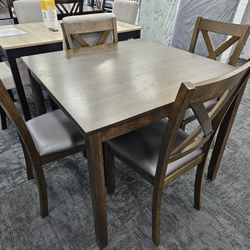 New Square 1 Table 4 Chairs Dining Table Set 