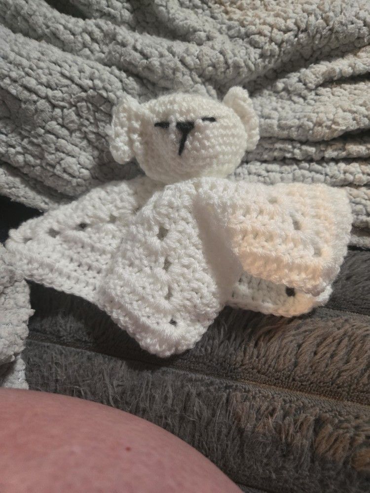 White Teddy Bear Lovey