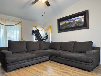 Gray Oversized 3pc L Sectional Sofa