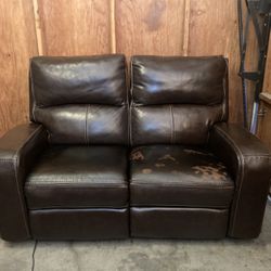 Electric Leather Recliner Loveseat - Free Delivery 
