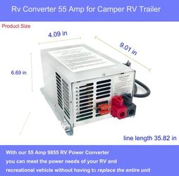 WF-9855 55 Amp Power Converter, Rv Power Converter, WF-9855-AD, Replace for RV Trailer Camper