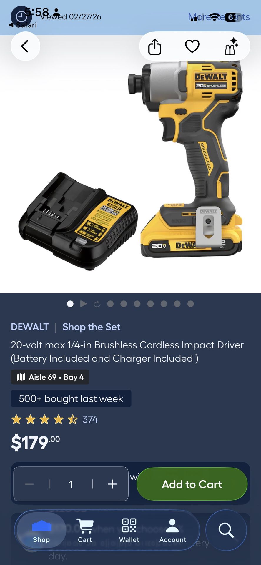 DEWALT 20V Cordless Impact Driver