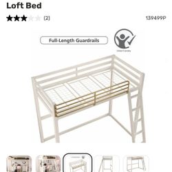 DHP Twin Loft Bed White 