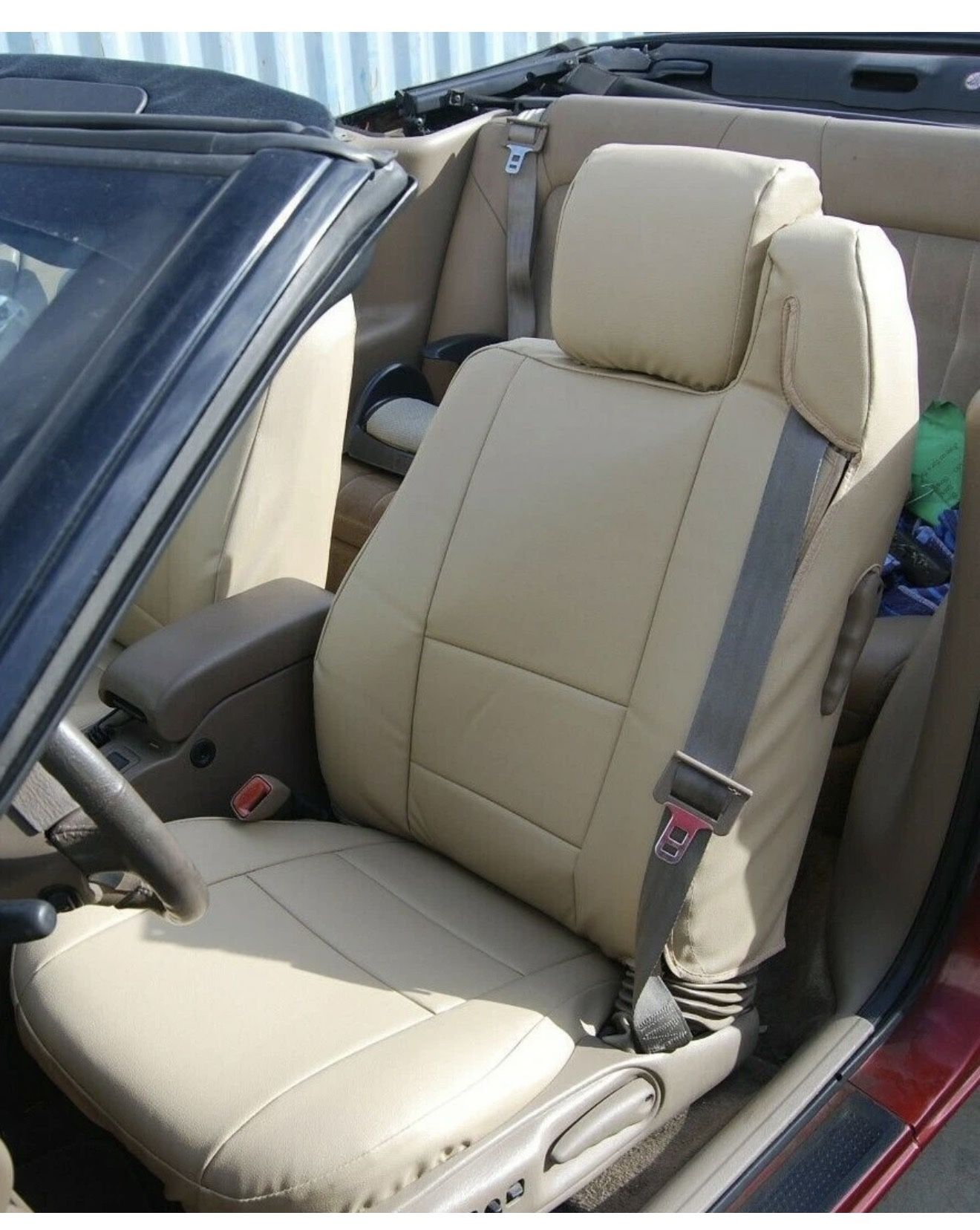 Seat Covers For 1990 to 2000 MERCEDES BENZ SL R129 IGGEE SYNTHETIC LEATHER CUSTOM FIT 2 FRONT SEAT COVERS