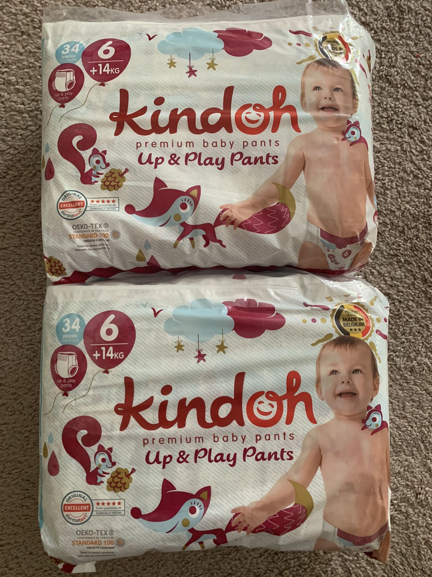 Kindoh Premium Diaper Pants Size 6, 68 Counts (34x2)