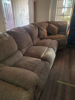 3 piece Sectional Couch w/2 Recliners