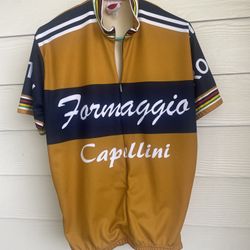 World Jerseys Formaggio Capellini Mens large 3/4 Zip Cycling