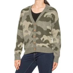 Lucky Brand Wool Camo Cardigan

