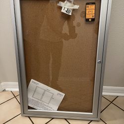 Enclosed Cork Bulletin Board 