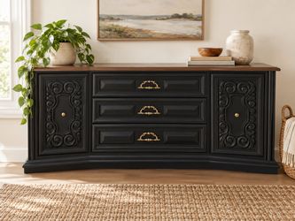 Beautifully Refinished 9 Drawer Vintage Dresser or Buffet / TV Stand