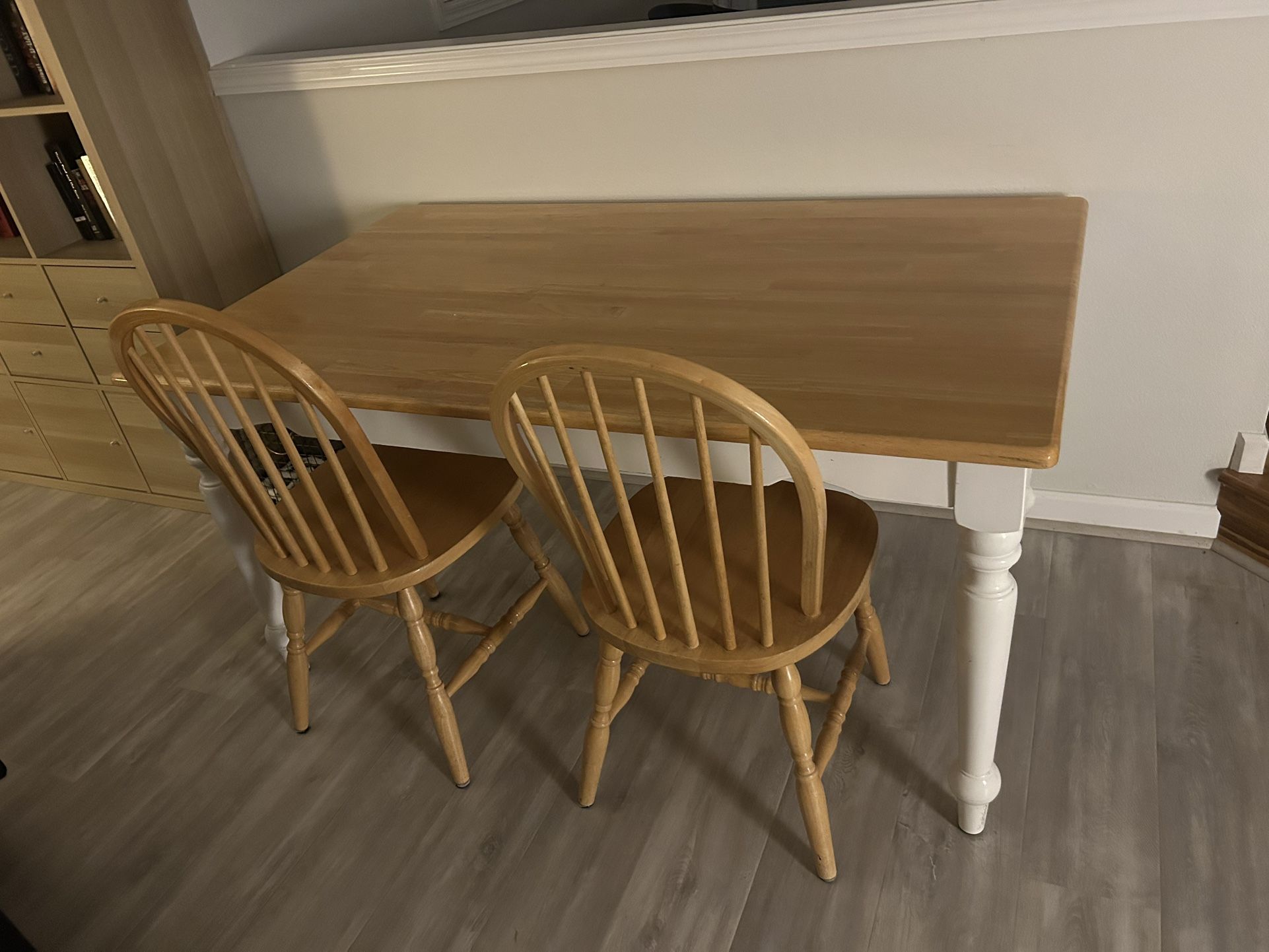 Wooden Table (Seats 6) + 2 Wooden Chairs