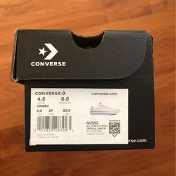Converse All White Men 4.5 Women 6.5