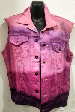 Tie-dye Women's Denim Vest 