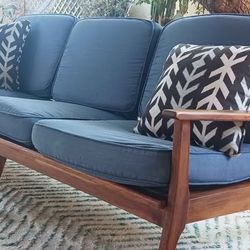 Mid Century Danish Settee Sofa Couch Teak 3 Seater Delivery Available 