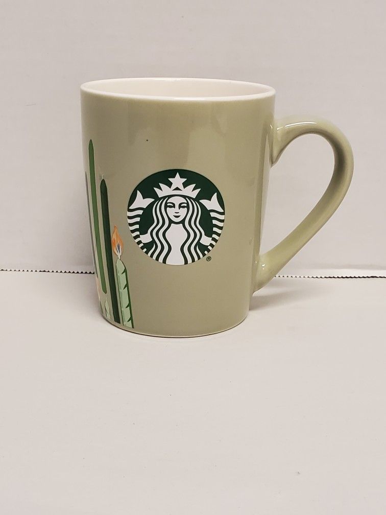 Jade Green Starbucks Birthday Candles Mug Coffee Cup 10oz 2021
