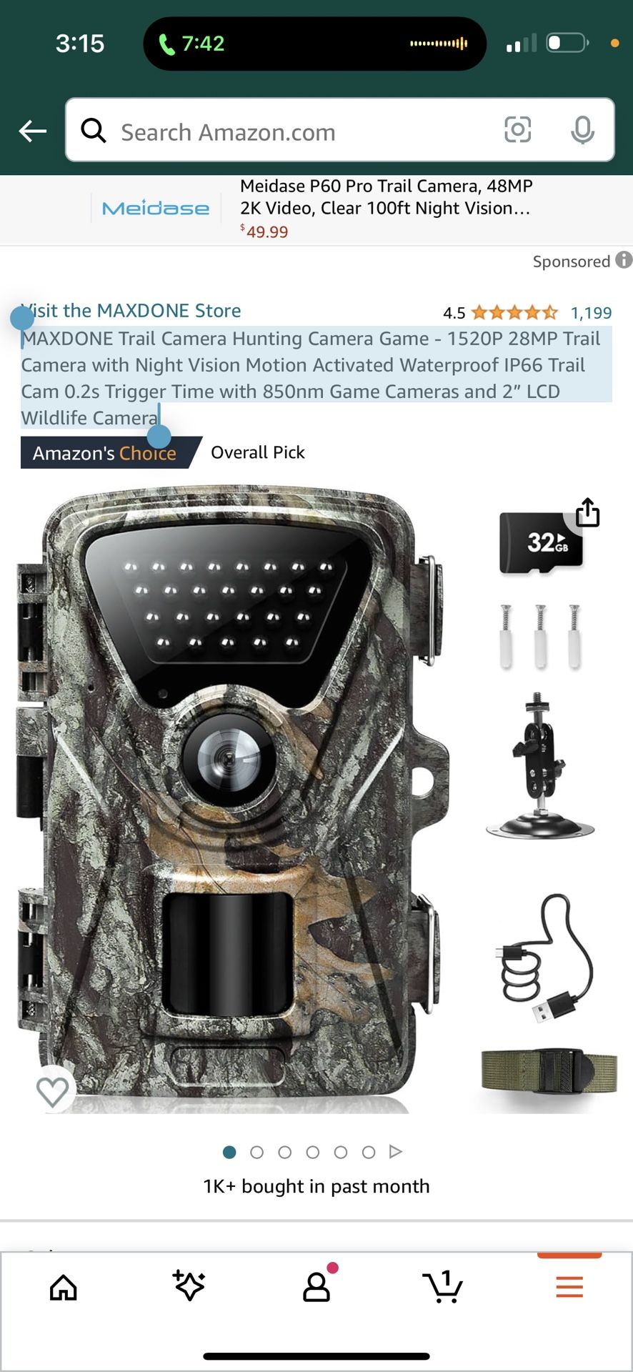 Night Vision Meidase Trail Camera Out Of Stars 1,199 Reviews