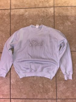 VS PINK Lavender Bling 3pc Set Crewneck Sweatpants Foldover Flare Leggings Rhinestone