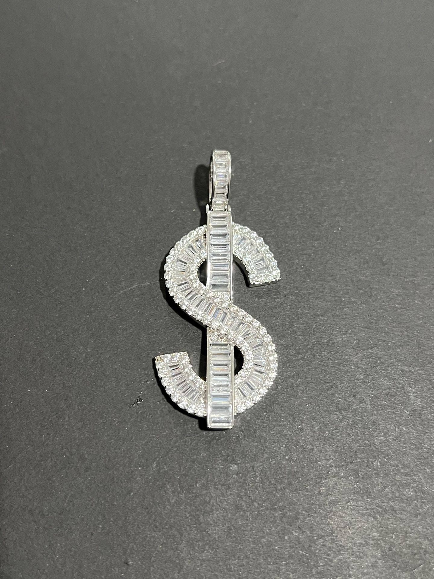 Dollar Sign .925 Real Silver Pendant