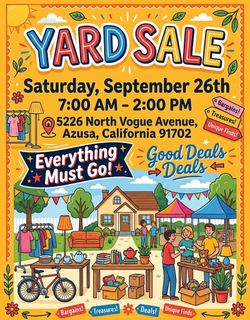 Yard sale everything starting from 50 Cent Yard sale everything starting from 50 Cent