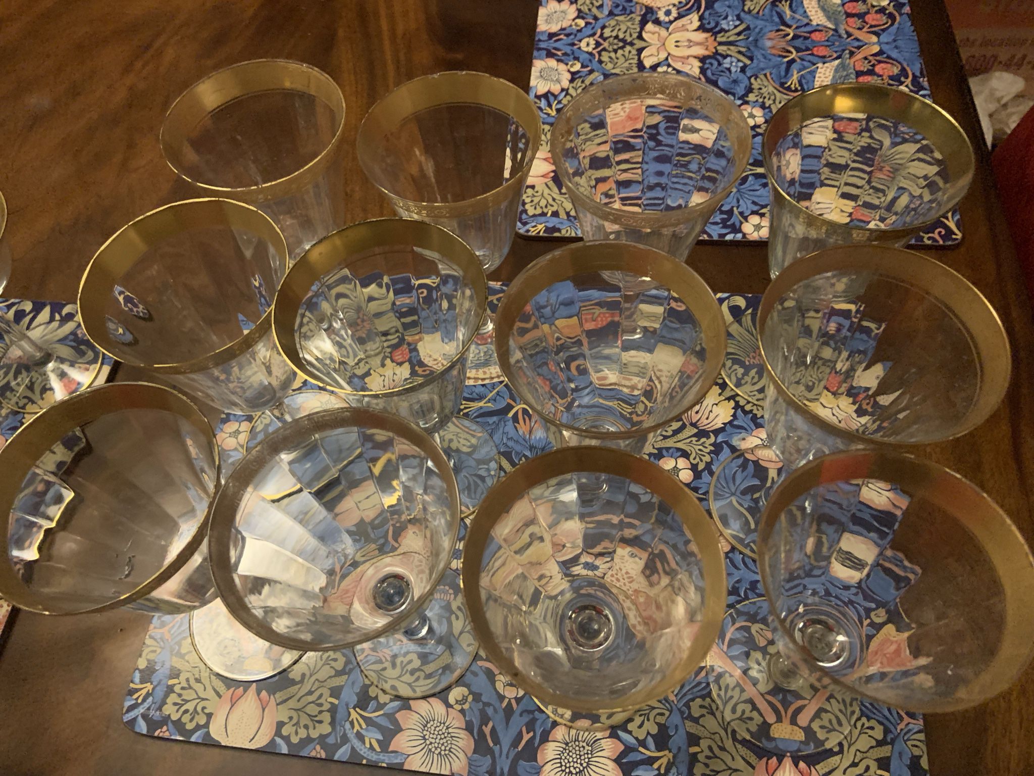 Vintage Tiffin Franciscan Stemware/Glassware Rambler Rose GoldRimmed Set Perfect for entertaining