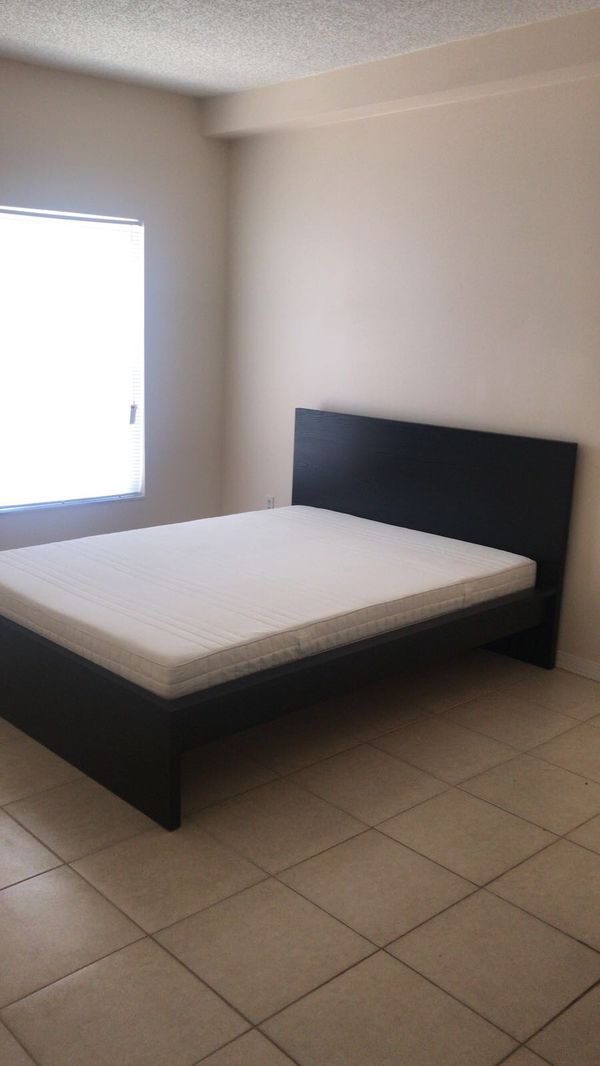 Ikea Queen Bed Frame New Color Black With Mattress Furniture In Ikea Queen Bed Frame New Color Black With Mattress Furniture In Lake Worth Fl Offerup