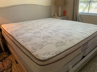 New king mattress and Box springs bed frame is not included