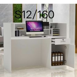 S13🔥Vanity Set with Rectangular Mirror, Makeup Vanity Dressing Table with 5 Drawers, Shelves, Dresser Desk and Cushioned Stool Set (B White/Lighted M