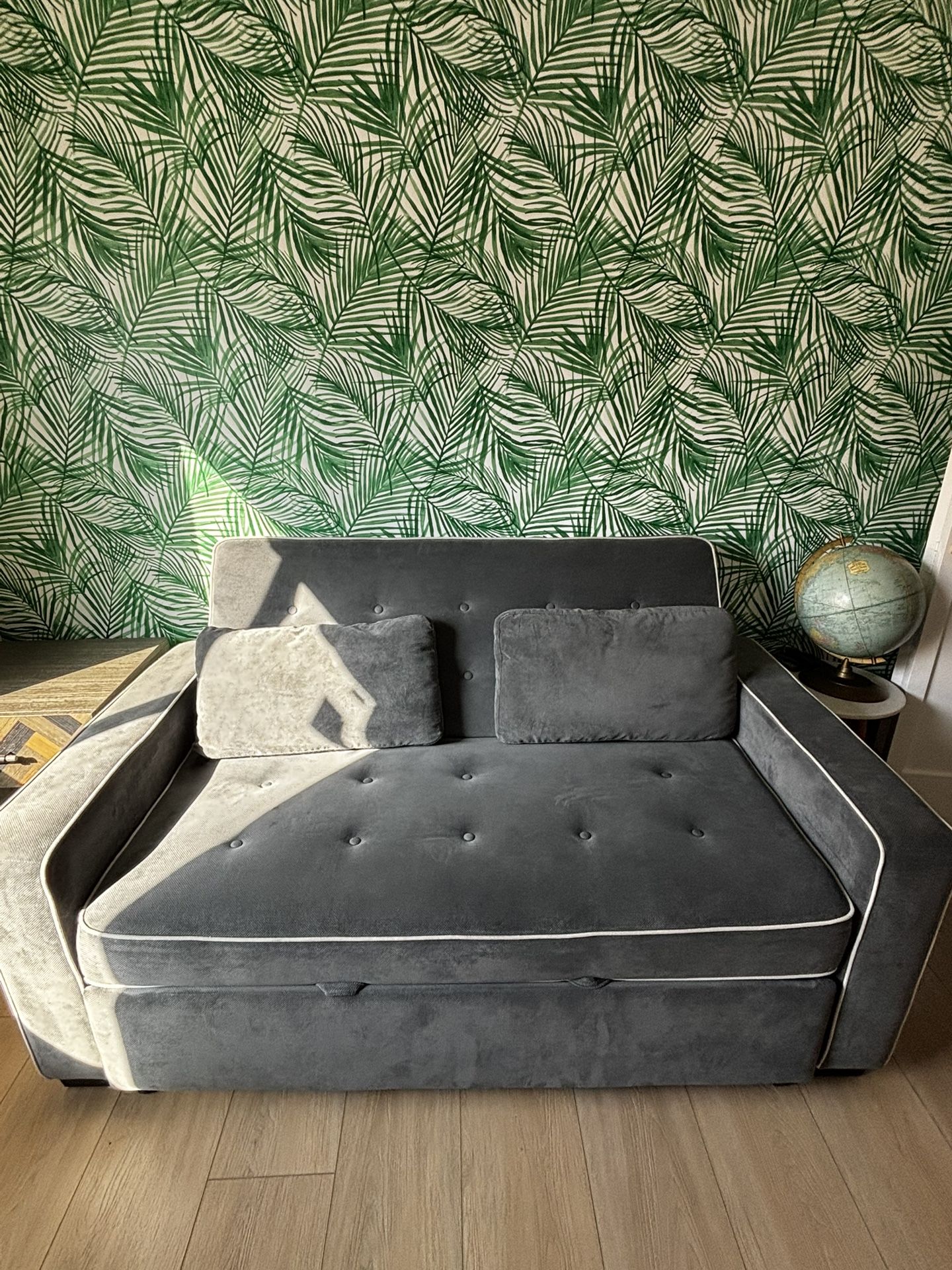 Serta Monroe 72.6" Queen Square Arm Tufted Back Convertible Sleeper Sofa with Cushions