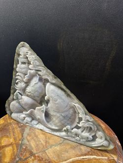 Carved Jade Fish Sculpture 