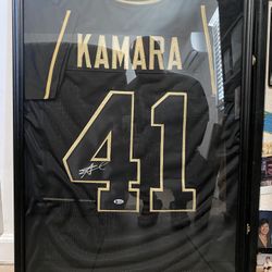 Alvin Kamara Custom Signed Jersey In Frame