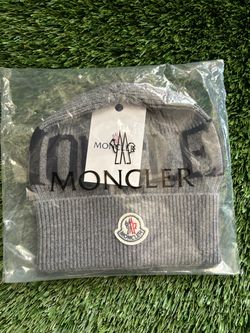 Moncler Grey Knit Beanie Hat