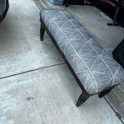 Upholstered Geometric Pattern Bench