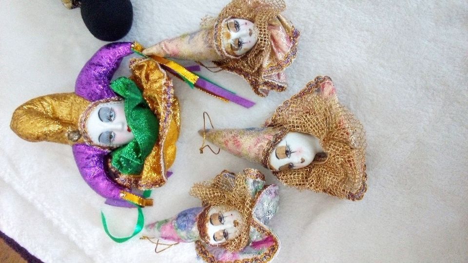 Porcelain Clown Refrigerator Magnets