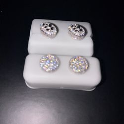 Mens Solid S925 Diamomd Earrings