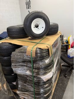 Trailer Tires with White Steel Wheels – Pallet Lot