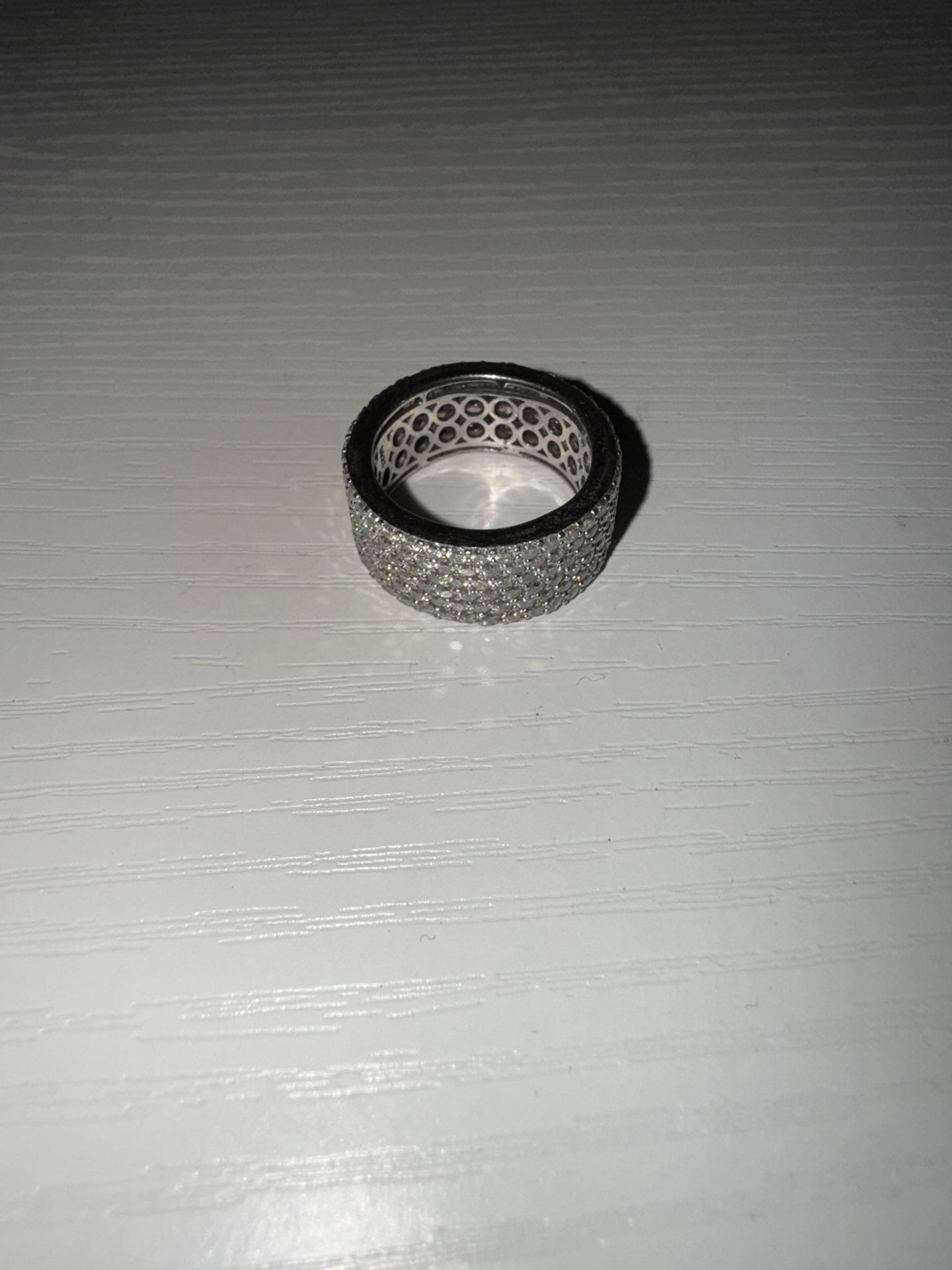 925 Sterling Silver Moissanite Band Ring 7CTW β Size 8 Icy Pave