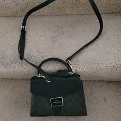 Coach Satchel Signature Purse Canvas And Leather