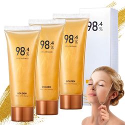98.4% Golden Peel Off Mask, Gold Foil Peel off Facial Mask, Beilingmei Exfoliating Tear Off Face Mask, Includes Gold Leaf, Cleanses Pores, Moisturises