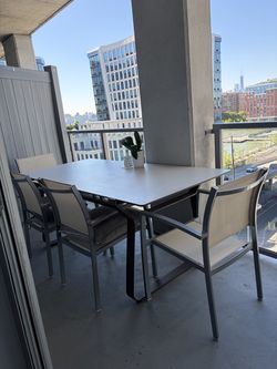 Higold "Clark" high-End outdoor dining table set + 6 armchairs (75")