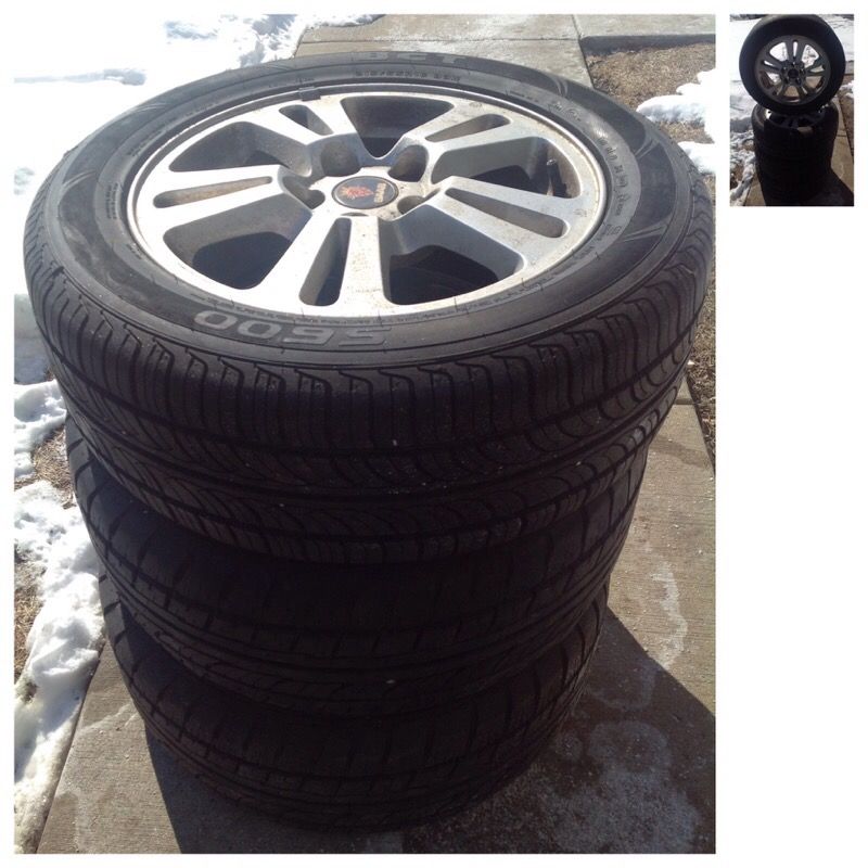 4 SAAB 16" Rims(6.5 J X 16,ET 41)+ 3 215/55R16 Tires(2 Firestone/1 BCT)