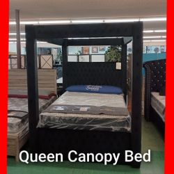 😍 Queen Canopy Bed Frame 