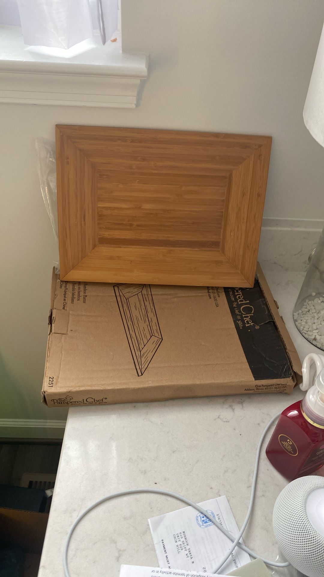 Pampered Chef medium bamboo platter
