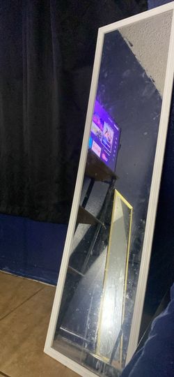 2 Full Length Floor Mirrors White and gold Frames