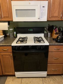 GE Gas Range and Microwave